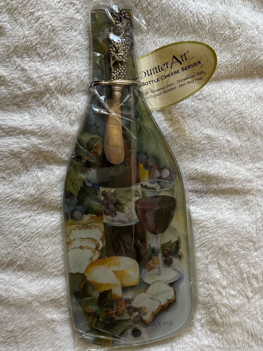 Counter Art Wine Bottle & Cheese Server
